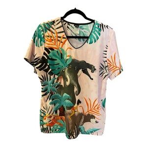 Disney Scrubs, The Jungle Book, Size L, Pink & Green, Kids Nurse Outfit.